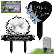 2Pcs Acrylic Remembrance Graveside Plaque Tombstone Plaque Stake for Outdoor Lawn Yard Garden SHOPCY