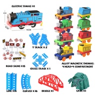 61pcs Thomas and Friends Train Set with Metal Cars Tracks Set Alloy Magnetic Train Toys for Kids