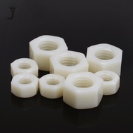 JK White Plastic Nylon Hex Full Nut Screw Hexagon Nut M2 M2.5 M3 M4 M5 M6 M8 M10 M12 M14