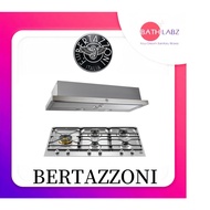 BERTAZZONI PROFESSIONAL SERIES 5 BURNER GAS HOB + HOOD BUNDLE (PM365S0X + K90TELXA)