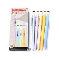 (1 PACK: 12 pieces) Snowman V4 Ballpoint Pens / V-4 Semi-gel Pens