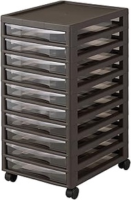 JEJ Astage Aplos Letter Case B4 (Shallow Type 10 Tier), Dark Brown, Made in Japan, Width 12.8 x Dept