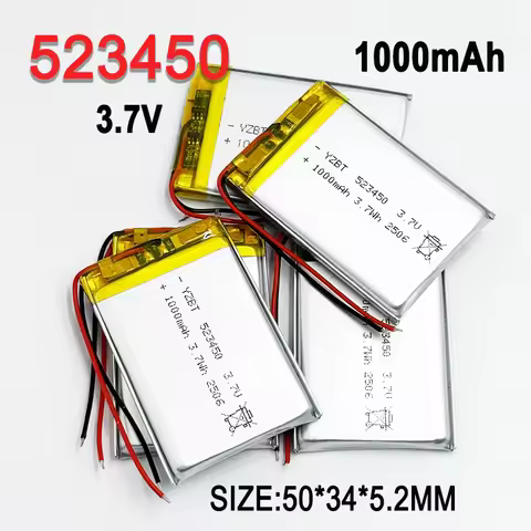 523450 Rechargeable Li-ion Battery 3.7V 1000mAh Polymer Lithium Rechargeable Batteryfor Smart Phone 