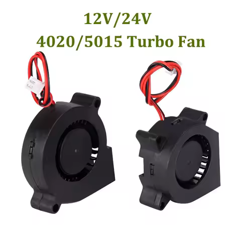 2pcs DC 12V 24V 4020 5015 Cooling Fan Brushless Blower Turbo Fans 3D Printer Parts Extruder 2 Pin Co