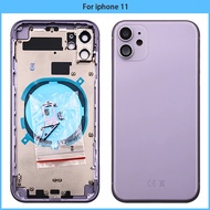 For iphone 11 Battery Back Cover Rear Door Glass Panel Metal Middle Frame Chassis For iphone 11 Hous