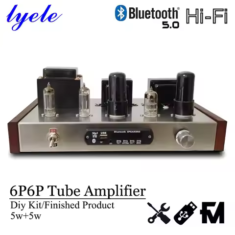 Lyele Audio 6p6p Vacuum Tube Amplifier Diy Kit Hifi Class A Power Amplifier High Power 5w*2 Bluetoot