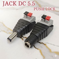 DC Jack - 5.5 Jack - 5.5 Push Lock Adapter Jack Without Bolts DC Male Female Cable Connection 5V 12V