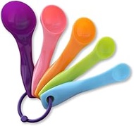 PARENCE. - Set of 5 Coloured Plastic Measuring Spoons - From 1 to 15ml/g - Cooking and Pastry Measur