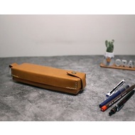 小橘皮 植鞣牛皮 立體鉛筆盒 筆袋