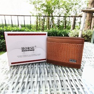 กระเป๋าสตางค์ แบรนด์แท้ Horse 100% พร้อมกล่องแบรนด์ หนังแท้อัดลาย งานสวยดูดี