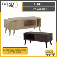 Twentyone SADIE TV CONSOLE/TV CABINET/EXTENDABLE TV CONSOLE (WALNUT/OAK COLOUR AVAILABLE)