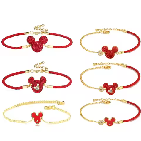 Disney Mickey Mouse Bracelet Women's Cartoon Mickey for Women adjustable Fashion Party Wedding Acces