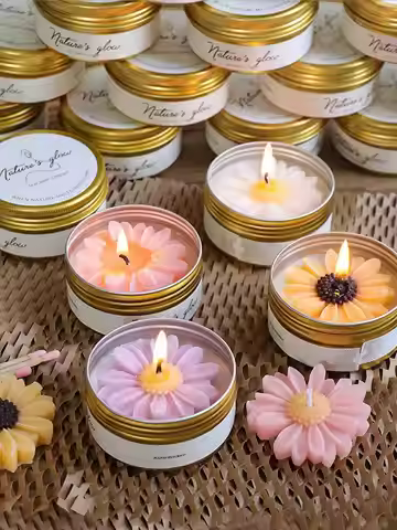 Little Iron Jar Chamomile Scented Candle Smoke-Free Soy Wax Premium Aroma Candle Elegant Gift