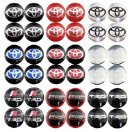 4pcs Car Wheel Center Hub Cap Sticker Auto Tire Emblem Badge Decal 56mm for Toyota TRD VXR Hilux Fortuner Wigo Avanza Innova Camry Corolla Agya Rush Vios Yaris ATIV RAV4 Etios Sienta C-HR Alphard Vellfire Altis Calya Hiace PRADO Highlande