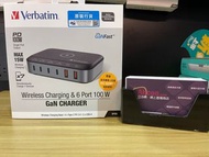 Verbatim 6 端口100W連無線充電GaN充電器｜USB Type C PD 快速充電器｜15W Qi 無線快充 🔥實體門市現貨自取/順豐到付即日發🔥