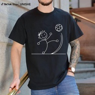 Football Fans’ Tee with Retro Stick Figure Design and Goalpost Print