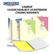 (1PC) CAMPAP CA3266 5 Subject A5 Notebook | 70GSM | 160SHEET X 1PC