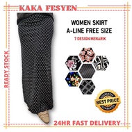 KKF Skirt labuh long skirt floral muslimah korean chiffon skirt maxi skirt a line high waist skirt k