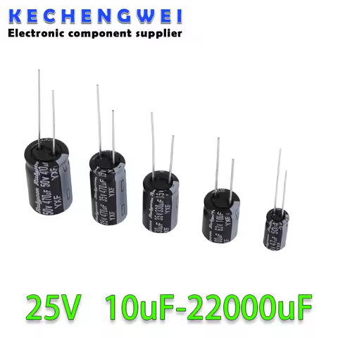 25V Aluminum Electrolytic Capacitor 10UF 22UF 33UF 47UF 100UF 220UF 470UF 680UF 1000UF 2200UF 3300UF
