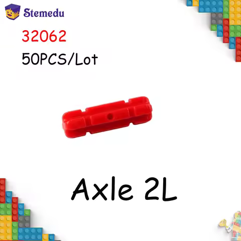 50pcs/lot 3704 32062 Axle 2L Notched Bricks Collections Bulk Modular GBC Toys For Technical MOC Set 
