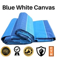 Canvas / Canvas Lori /Canvas Awning Kanvas Blue White Tarpaulin 6ft 8ft 9ft 10ft 12ft 15ft[Kaki]Wate