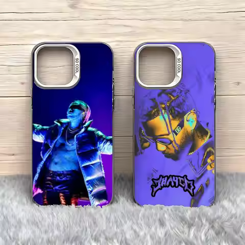 J-Jhayco Hip-Hop Phone Case Colorful Plated Anti-slip Anti-fingerprint Protector for I Phone 11–17 A