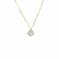 Van Cleef & Arpels 梵克雅寶 18k黃金 白貝母 小花 項鏈