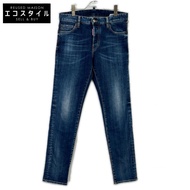 Dsquared2 S74LB1516 2023年靛藍色常規牛仔紐扣加絨修身牛仔褲 46碼 [二手]