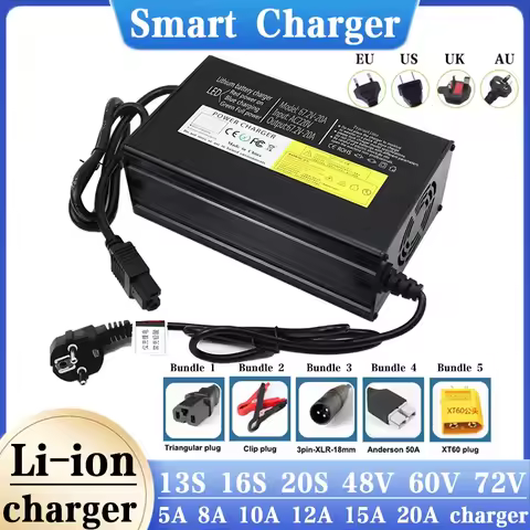 54.6V 67.2V 84V 5A 8A 10A 12A 15A 20A Charger Smart Aluminum Case Is Suitable For 13S 16S 20S 48V 60