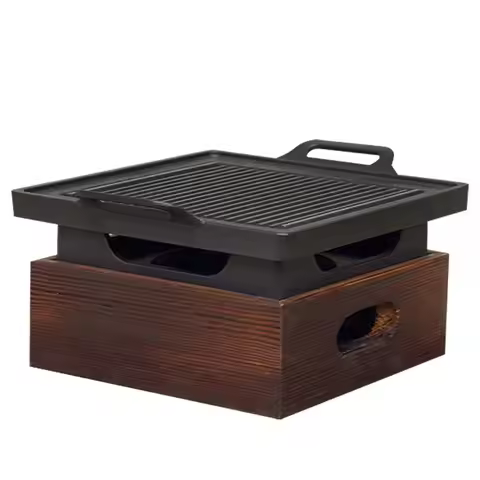 Smokeless Portable BBQ Grill Korean Japanese Barbecue Grill Charcoal BBQ Oven Alcohol Stove Househol