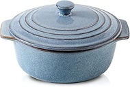 HVH Ceramic Round Baking Dish Set, 2 Quart, 9 Inches, Oven Safe with Lid, Deep Casserole Dishes for