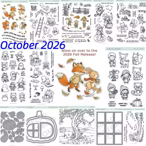 Autumn 2026 Apple Orchard Pumpkin Scarecrow Friends Leaves Metal Cutting Dies Clear Stamps for DIY M