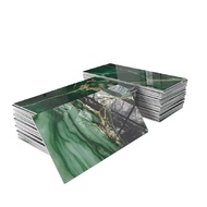 16Pcs Thick PET Glossy Subway Tile Sticker4in X 8in Peel and Stick Backsplash Wall TilesGolden Veine