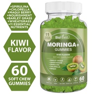 Biofinest Moringa+ Gummies – Barley Grass Wheatgrass Spirulina Chlorella Maqui Berry Natural Energy 