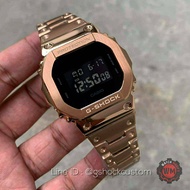 นาฬิกาข้อมือ Gshock Custom รุ่น DW5600 กรอบสาย Rosegold