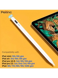 具有手掌拒絕倾角灵敏度的 Ipad 电容笔,30分钟快速充电,peilinc 品牌第三代 Ipad 电容笔,支持 Ipad 6/7/8/9/10 、ipad Pro12.9&amp;11"、ipad Air3/4/5、ipad Mini 5/6代