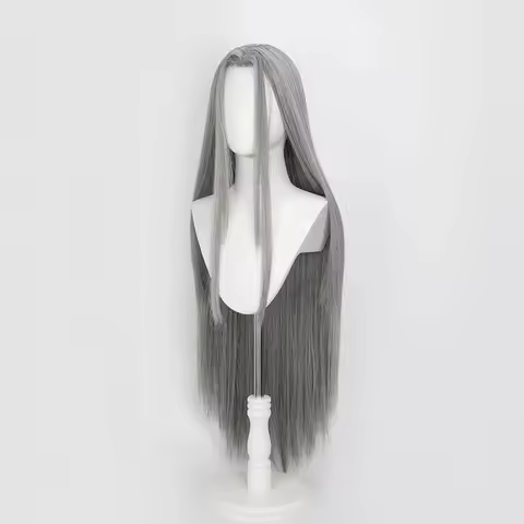 FF Sephiroth Cosplay Synthetic Long Straight Anime Coser Heat Resistant Fiber High Quality Wig Hallo