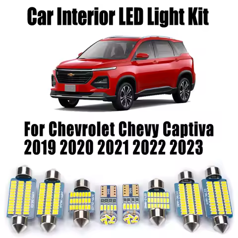 7Pcs Canbus Vehicle LED Interior Map Dome Trunk Reading Light Kit For Chevrolet Chevy Captiva 2019- 