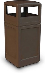 Commercial Zone Square Waste Container with Dome Lid, 42 Gallon, Brown