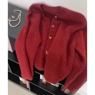 Red New Style Atmosphere Cardigan New Year Atmosphere Cardigan Sweater Jacket Red New Style Cardigan