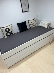 IKEA 二手子母床SLAK，白色 90*200cm,附床墊