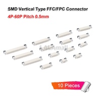 10pcs/lot FFC FPC Socket Pitch 0.5mm Double Row SMD Vertical Type Ribbon Flat Connector 4P 5P 6P 7P 