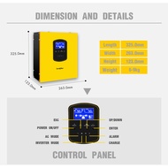 Smart Hybrid Inverter Low Frequency Techfine 12v 24v 1.5 KVA sine wavePURE