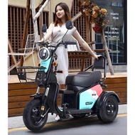 New Mini 1500W High Power Electric tricycle 3 seater scooter Skuter elektrik Three wheels adult E bi