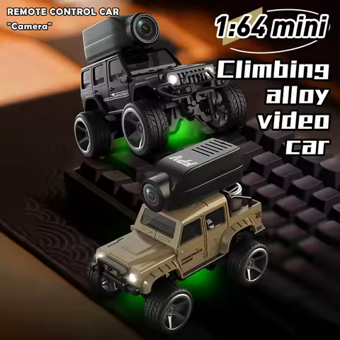 1:64 Mini RC Car with 480P FPV Camera, 2.4G Alloy Climbing Off-Road Truck, Real-Time Video Transmiss