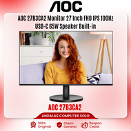 AOC 27B3CA2 Monitor 27 Inch FHD IPS 100Hz HDMI + USB-C 65W Speaker Built-in