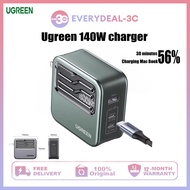 UGREEN PD140W GaN Fast Charger with UK/EU/US Plugs 3-Ports 2C1A 2 Type-C 1 USB-A Wall Charger Power 