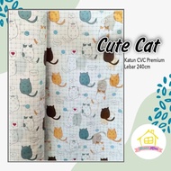 CUTE CAT PREMIUM CVC FABRIC