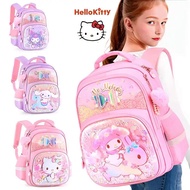 Sanrios Hello Kitty Schoolbag My Melody Cinnamoroll Kuromi Cartoon Burden Reduction Lightweight High