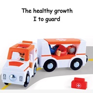 【In Stock】Kids Cosplay Electric Train Police Car Fire Truck Ambulance Toys for Boys set with sound &